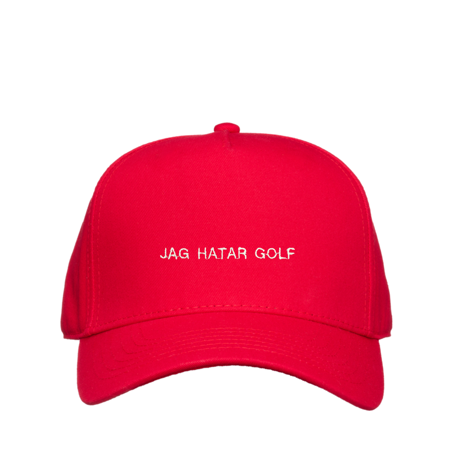 Röd golfkeps med brodyr