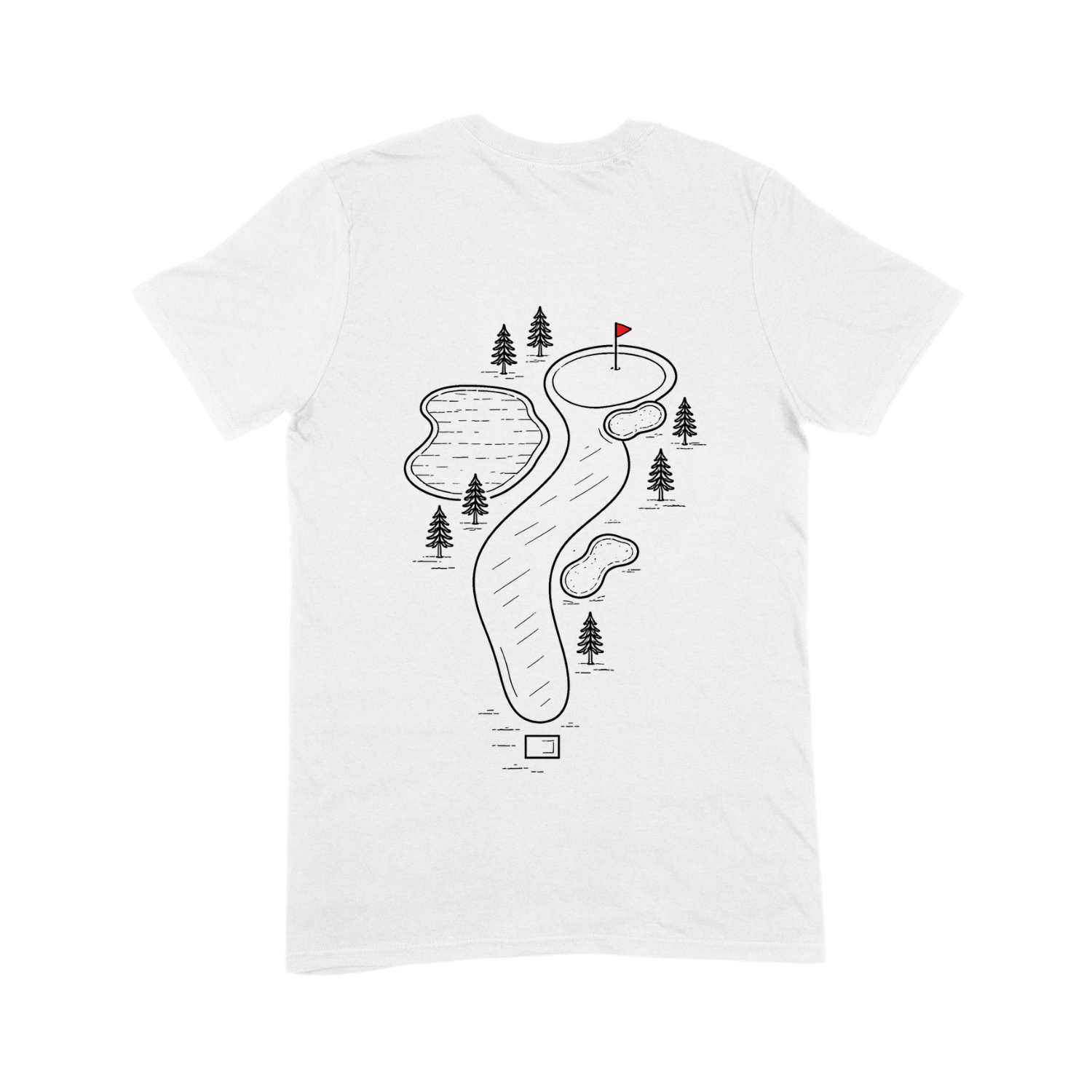 T-shirt med golfbana på ryggen
